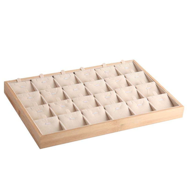 Bamboo Wooden Grid Liner Jewelry Display Tray Necklace Pendant Storage Tray Showcase My Store