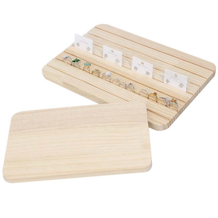 Wooden Slant Slot Jewelry Display Tray Necklace Earrings Ring Storage Organizer Board Putting Prop