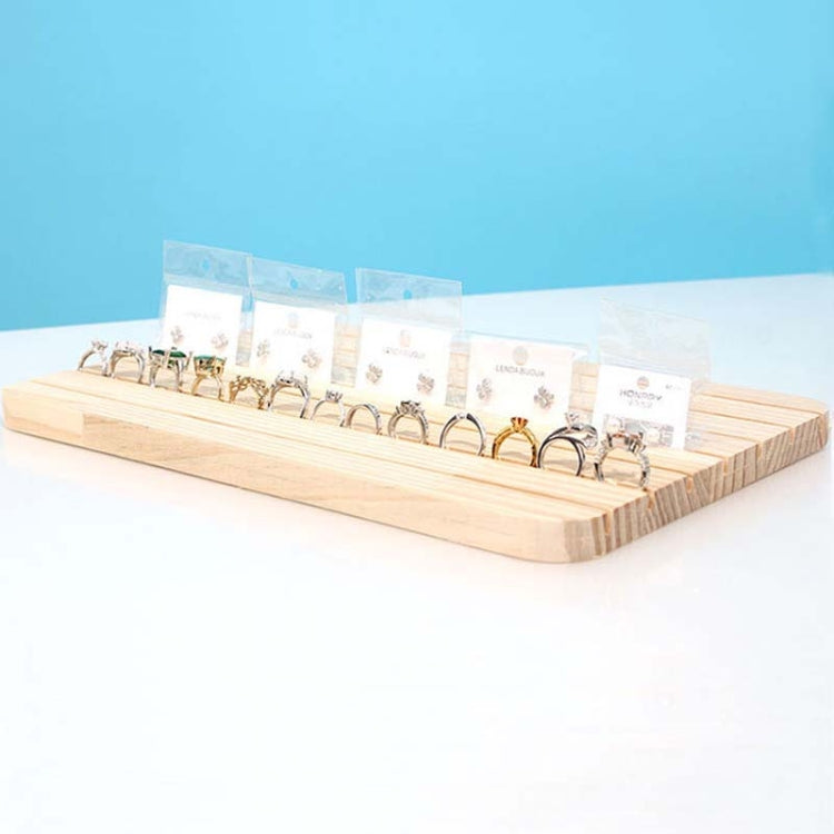 Wooden Slant Slot Jewelry Display Tray Necklace Earrings Ring Storage Organizer Board Putting Prop