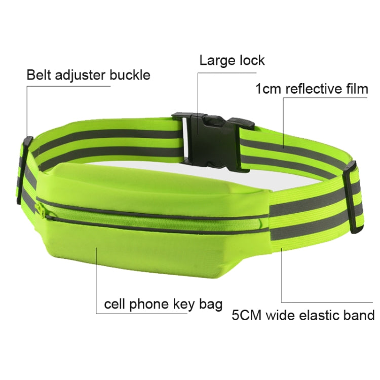 Women Men Running Bag Adjustable Reflective Waist Pouch Pack Reluova