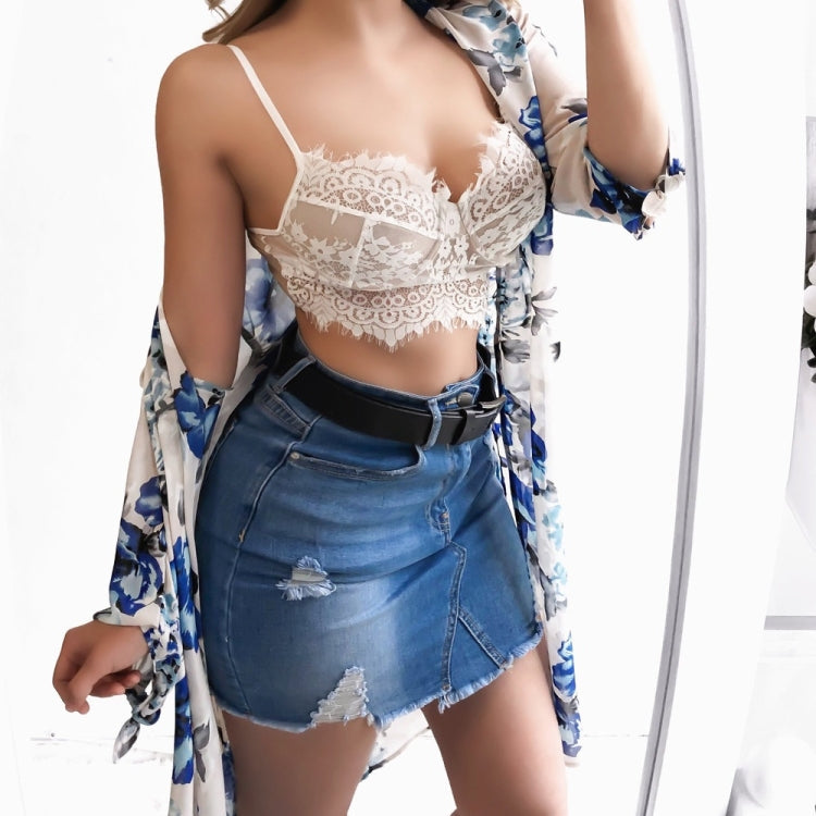 Women Floral Lace Bralette Sexy Crop Tops Adjustable Thin Strap