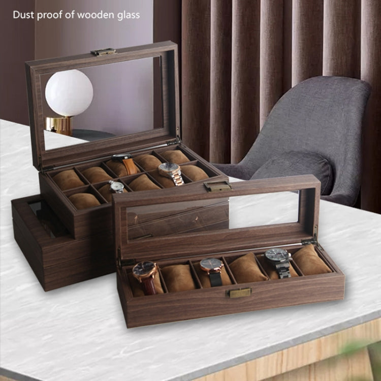 Wood Grain Leather Watch Display Box Watch Storage Case Jewelry Box