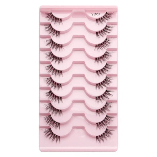 10pairs /Box Half False Eyelashes With Transparent Stems Natura Extension Lashes