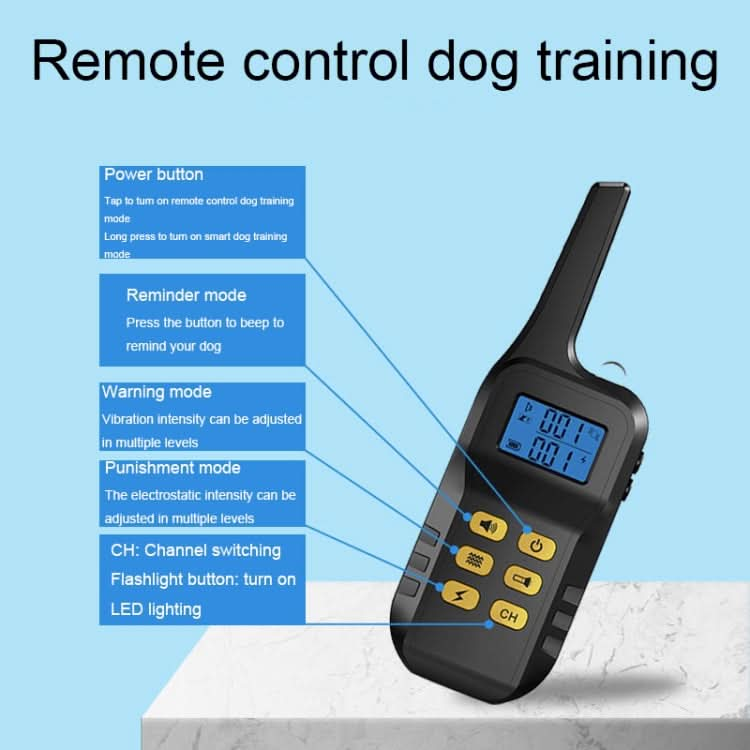 Pet Smart Electric Shock Training Waterproof Collar 1000m Remote Control Dog Training Device - Reluova