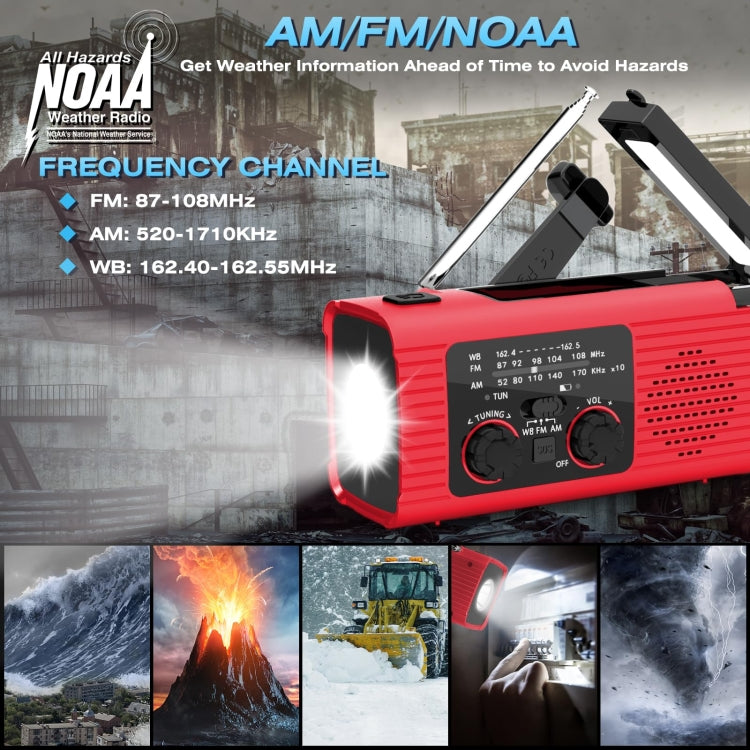 Solar Charging NOAA Emergency Weather Radio with LED Flashlight Reading Lamp, SOS Alarm Reluova