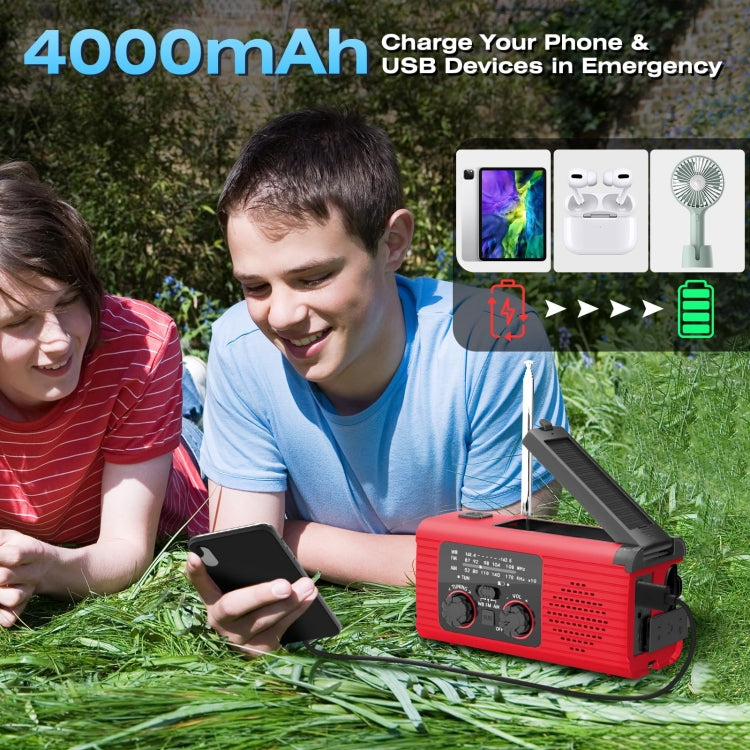 Solar Charging NOAA Emergency Weather Radio with LED Flashlight Reading Lamp, SOS Alarm Reluova