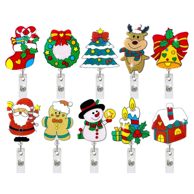 68cm Christmas Cartoon Pull Badge Reel Rotatable Certificate Buckle