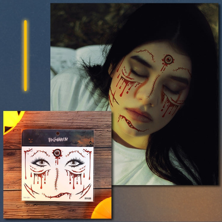 10pcs Halloween Scar Waterproof Tattoo Sticker Simulated Face Horror Stickers