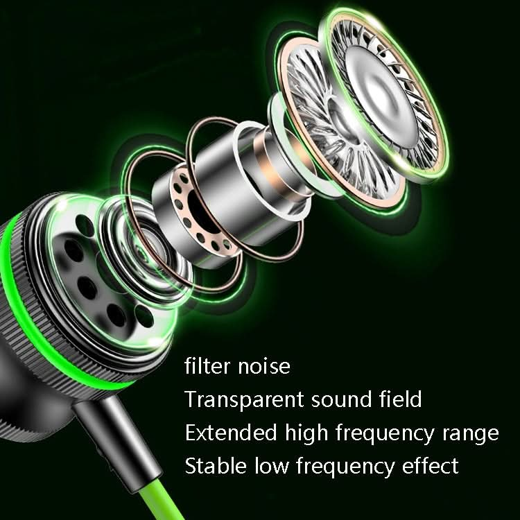 TS6600A 3.55mm Round Hole In-Ear Heavy Bass In-Line Gaming Earphones