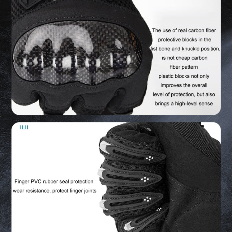 SOMAN Motorcycle Riding Anti-fall Breathable Anti-slip Carbon Fiber Gloves Reluova