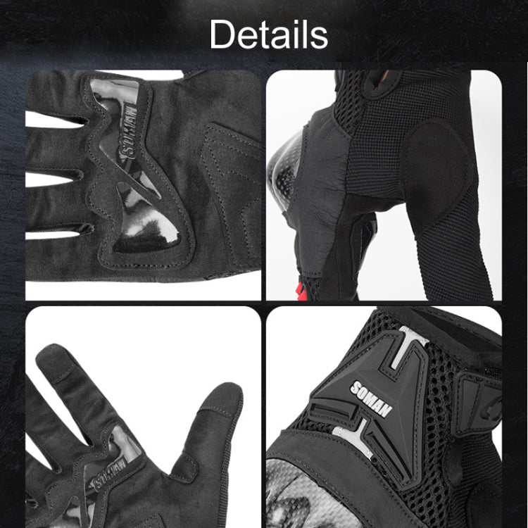 SOMAN Motorcycle Riding Anti-fall Breathable Anti-slip Carbon Fiber Gloves