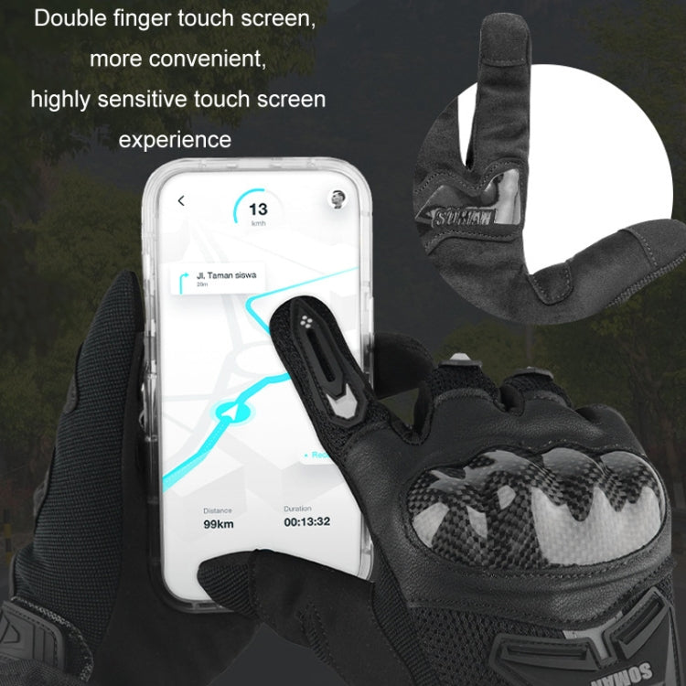 SOMAN Motorcycle Riding Anti-fall Breathable Anti-slip Carbon Fiber Gloves Reluova