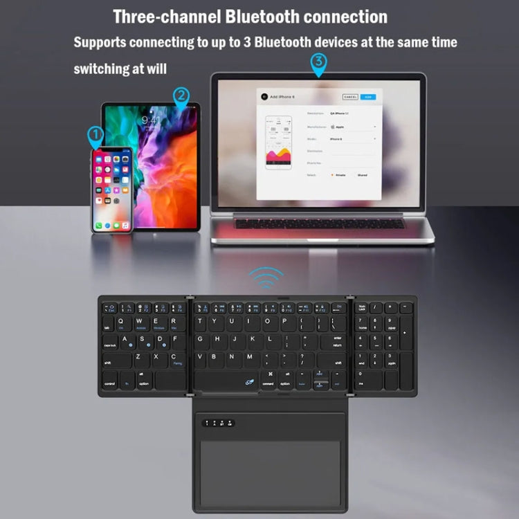 Leather Wireless Bluetooth Keyboard With Touch-Pad Multi-System External Portable Universal Keypad