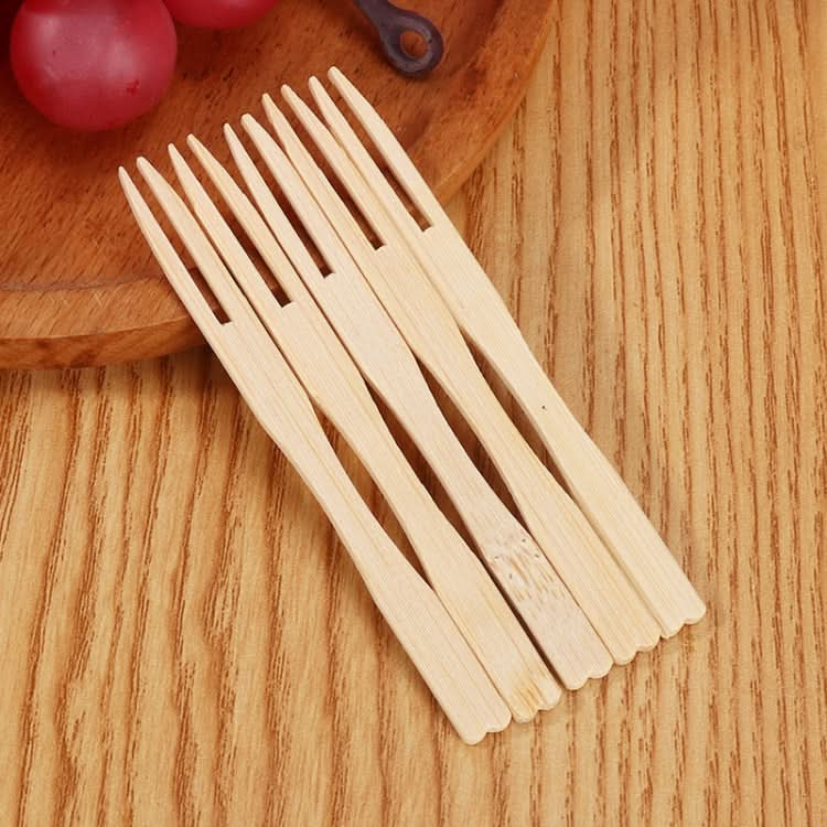 Bamboo Fruit Stick Disposable Two Tines Dessert Fork For Home Use Reluova