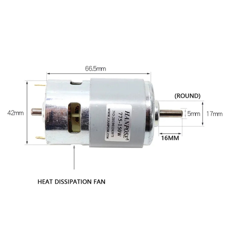 Durable Spindle DC Motor Lawn Mower Motor With Two Ball Bearing Rated