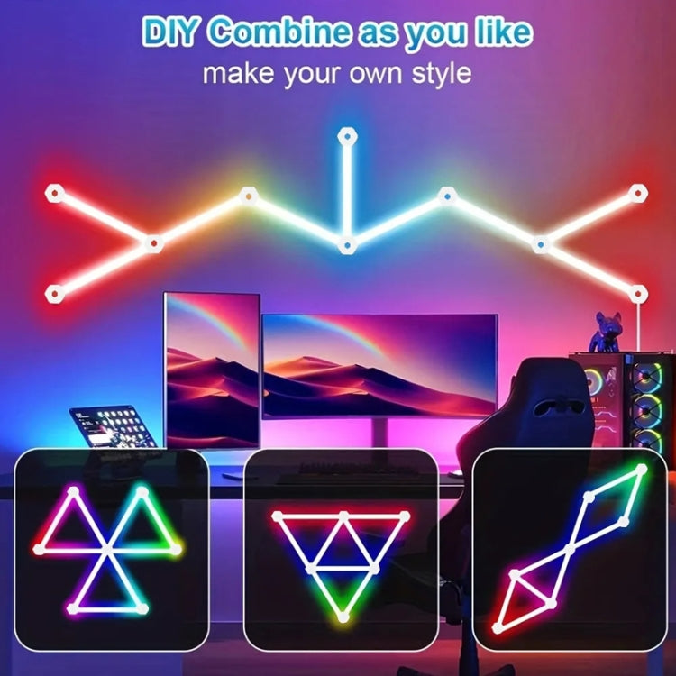 LED WIFI Graffiti Bluetooth Smart Splicing Quantum Light DIY Atmosphere Lighting With Remote Control, US Plug