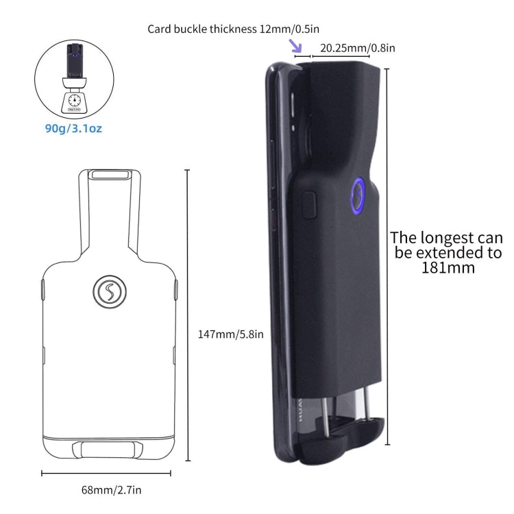 HC101D  2D Bluetooth Barcode Scanner Wireless Back Clip Phone Barcode Reader Reluova