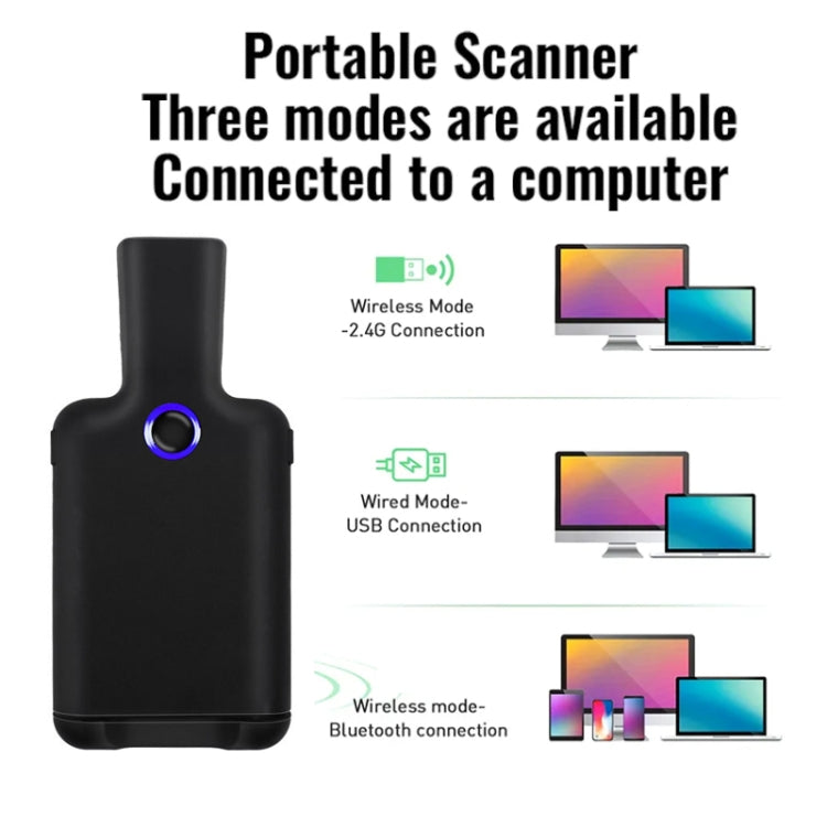 HC101D  2D Bluetooth Barcode Scanner Wireless Back Clip Phone Barcode Reader