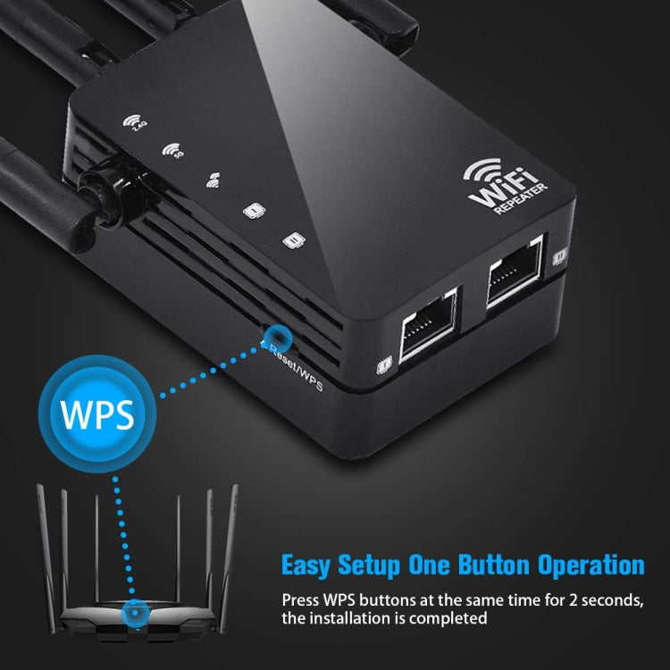 5G/2.4G 1200Mbps WiFi Range Extender WiFi Repeater With 2 Ethernet Ports My Store