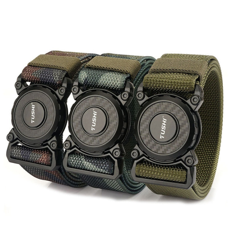 TUSHI 3.8cm Width Men Belts Army Style Quick Release Buckle Nylon Outdoor Man Casual Belt 125cm My Store