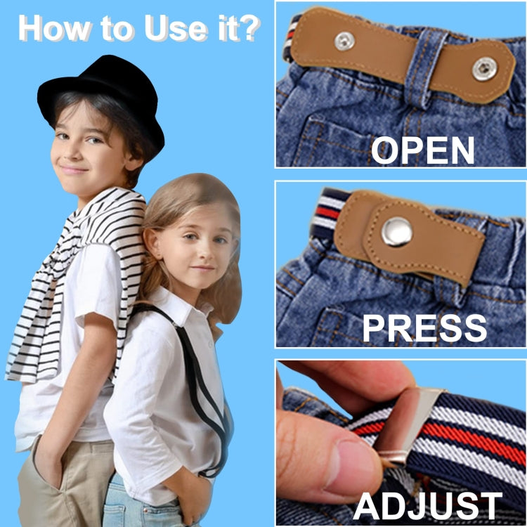 2.5cm Width Children No Buckle Elastic Belt Adjustable Invisible Stretch Belt for Boys and Girls-Reluova