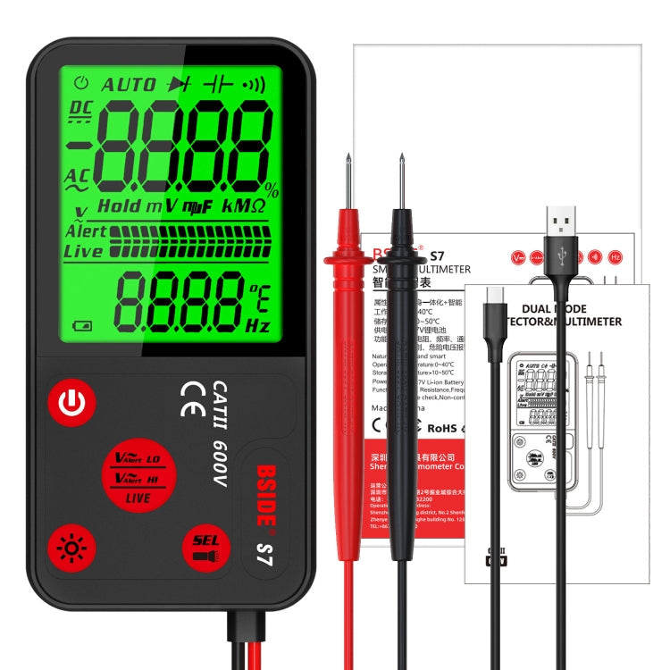 BSIDE ADMS7 Smart Thin Digital Multimeter Counts DC AC Voltmeter Reluova