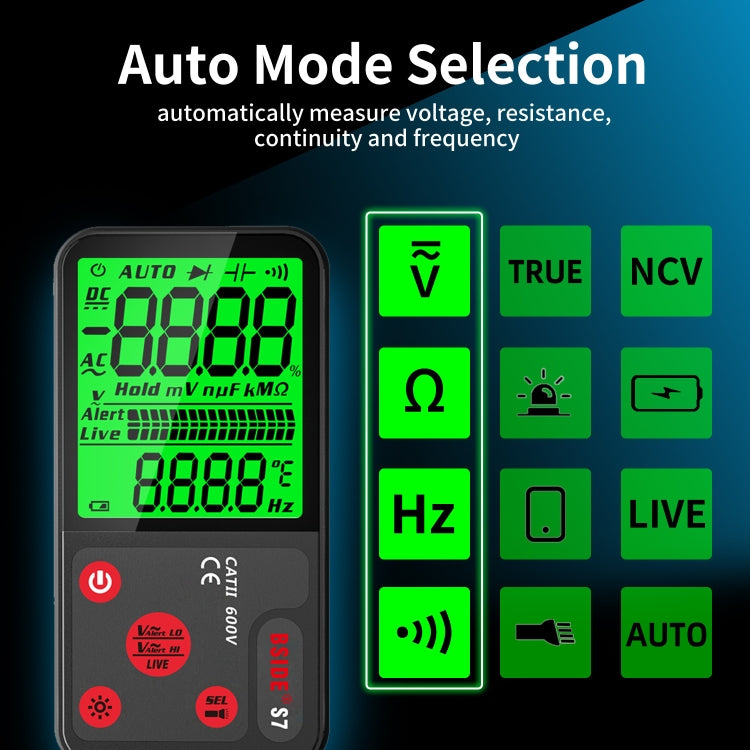 BSIDE ADMS7 Smart Thin Digital Multimeter Counts DC AC Voltmeter Reluova