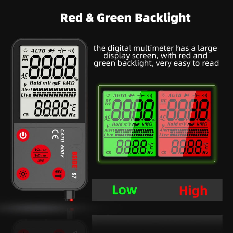 BSIDE ADMS7 Smart Thin Digital Multimeter Counts DC AC Voltmeter Reluova