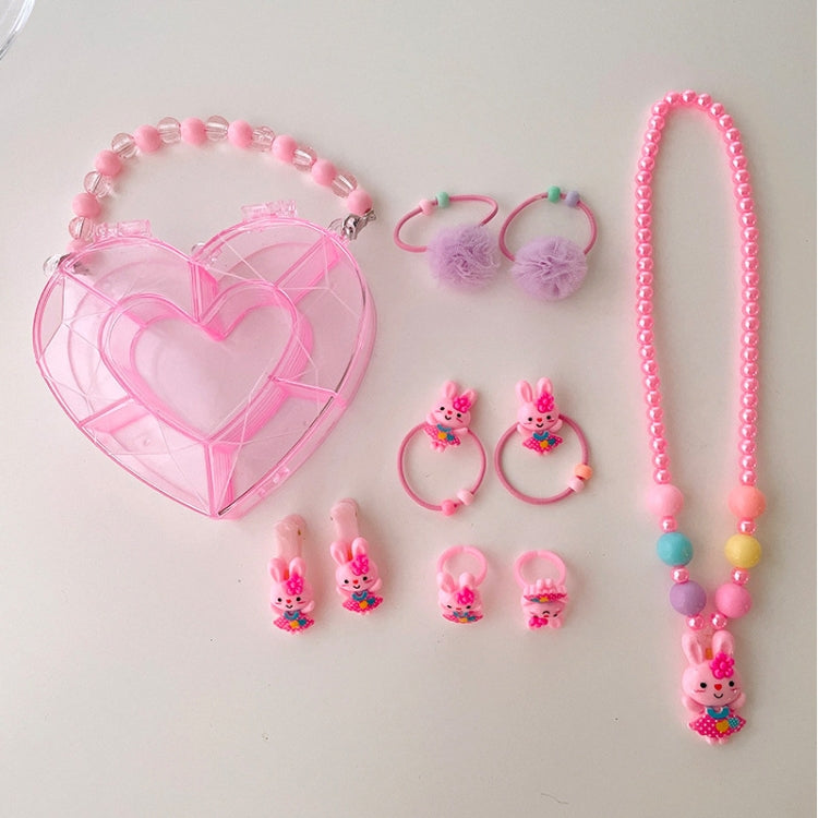 Children Heart-shaped Jewelry Gift Box Set Kids Hairpin Hair Tie Becklace Ring My Store