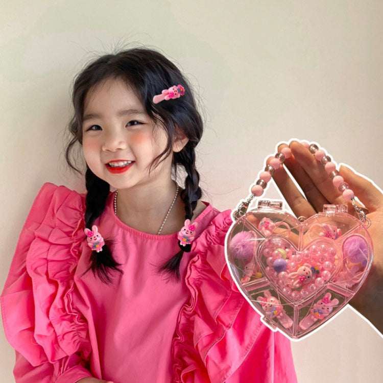 Children Heart-shaped Jewelry Gift Box Set Kids Hairpin Hair Tie Becklace Ring My Store