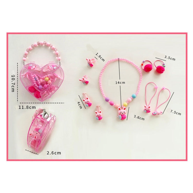 Children Heart-shaped Jewelry Gift Box Set Kids Hairpin Hair Tie Becklace Ring My Store