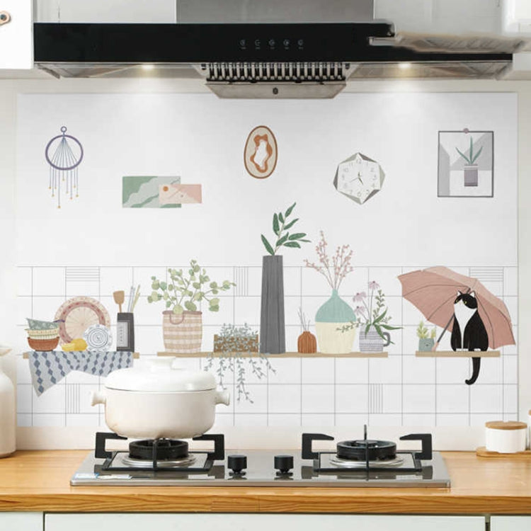 90x30cm Small Kitchen Stove Tile Oil Smoke Stickers  Waterproof And Anti Oil Stain Cartoon Wallpaper My Store