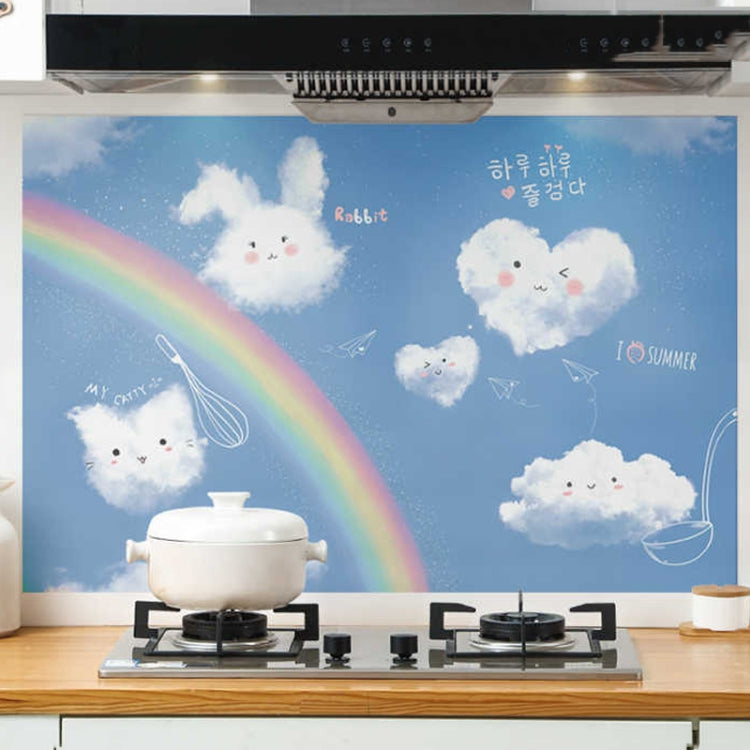 90x30cm Small Kitchen Stove Tile Oil Smoke Stickers  Waterproof And Anti Oil Stain Cartoon Wallpaper My Store