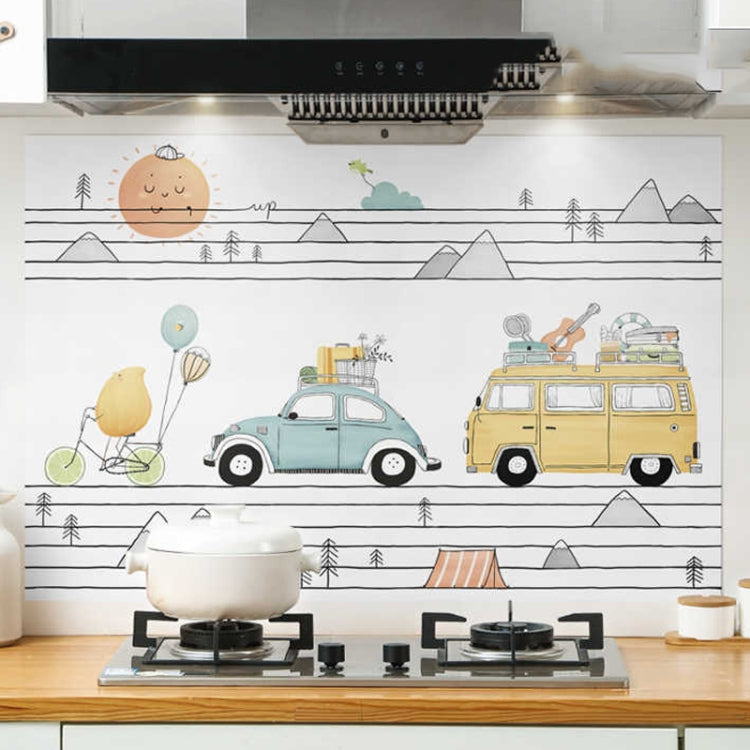 90x30cm Small Kitchen Stove Tile Oil Smoke Stickers  Waterproof And Anti Oil Stain Cartoon Wallpaper My Store