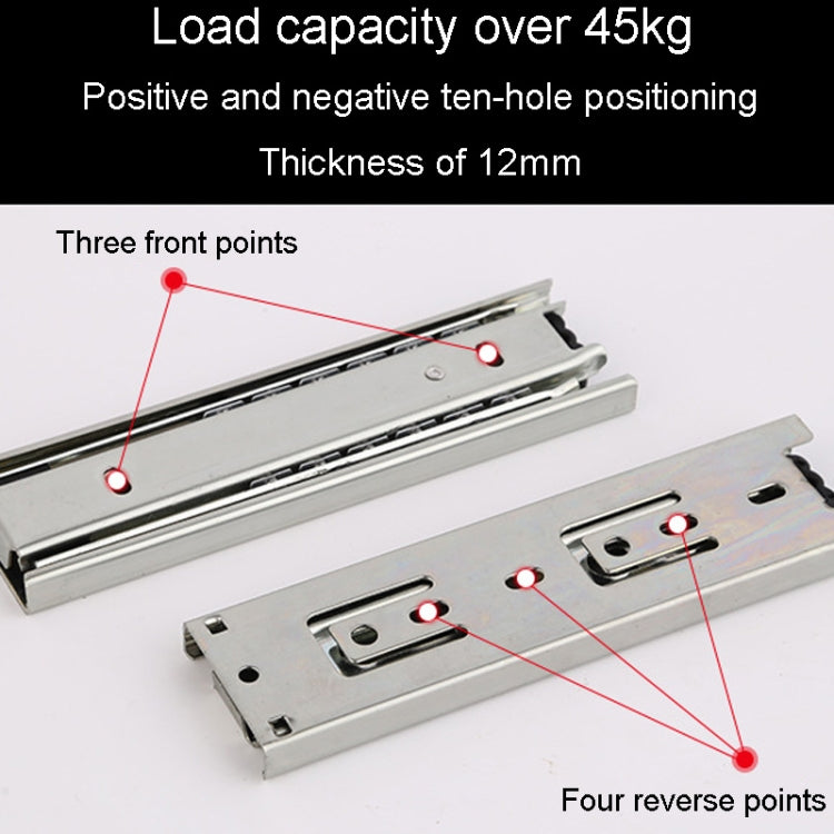 Thickened Three Sections Ball Slide Mute Drawer Track Rail