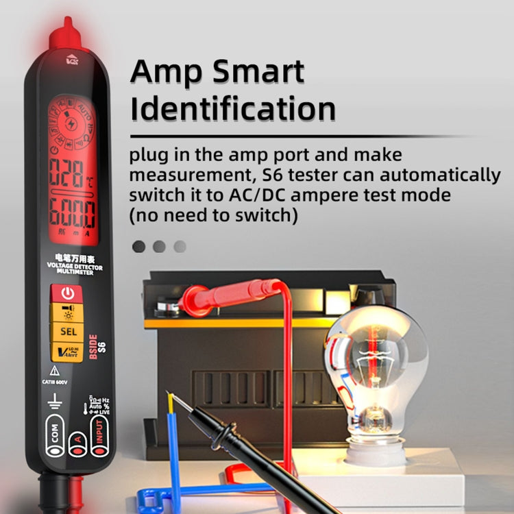 BSIDE S6 Smart Digital Multimeter Current Test Pen Capacitance Temperature Voltage Detector Reluova