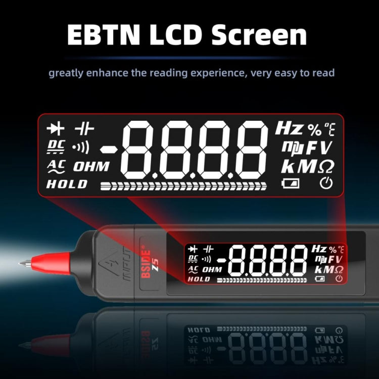 BSIDE Z5 Smart Pen Multimeter Backlight LCD 6000 Counts Auto Voltage Detector Reluova