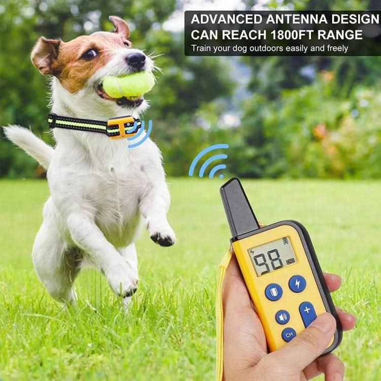 800m Remote Control Dog Trainer Stop Barker Electrical Shock Vibration Pet Collar(Black)-Reluova