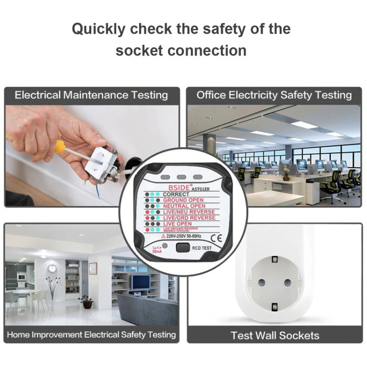 BSIDE AST01 Plug Power Tester Electrical Socket Detector Reluova