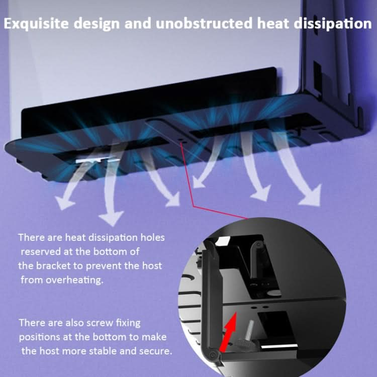 For PS5 Console iplay Wall-mounted Bracket Can Store Controllers/VR Glasses/Headphones Reluova