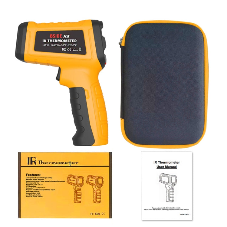 BSIDE H3 High Temperature Infrared Thermometer Handheld Non-Contact Thermometer Reluova