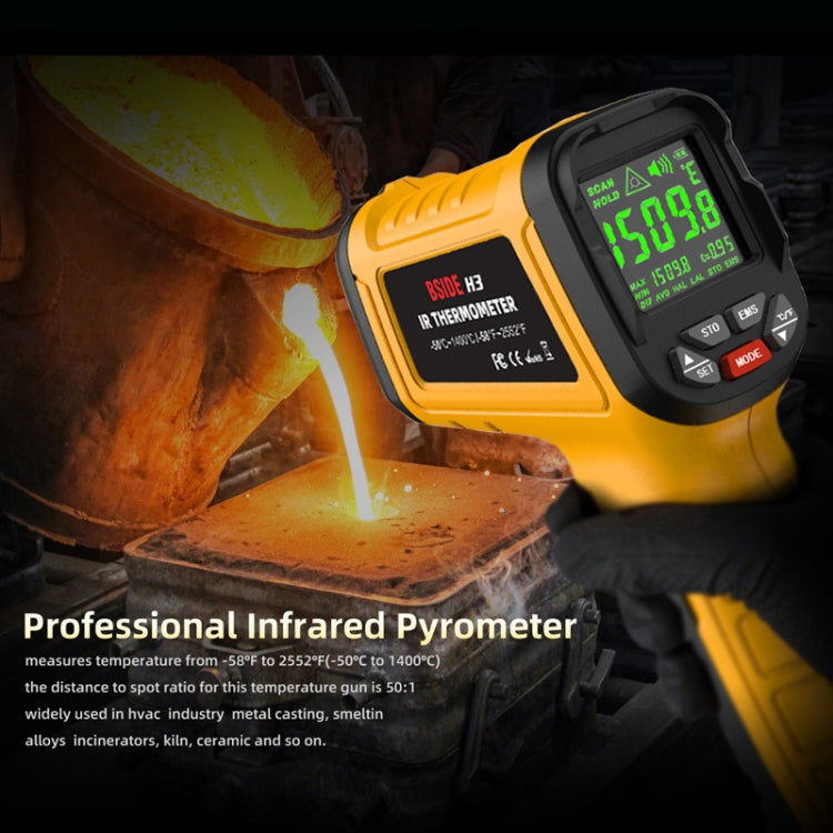 BSIDE H3 High Temperature Infrared Thermometer Handheld Non-Contact Thermometer Reluova