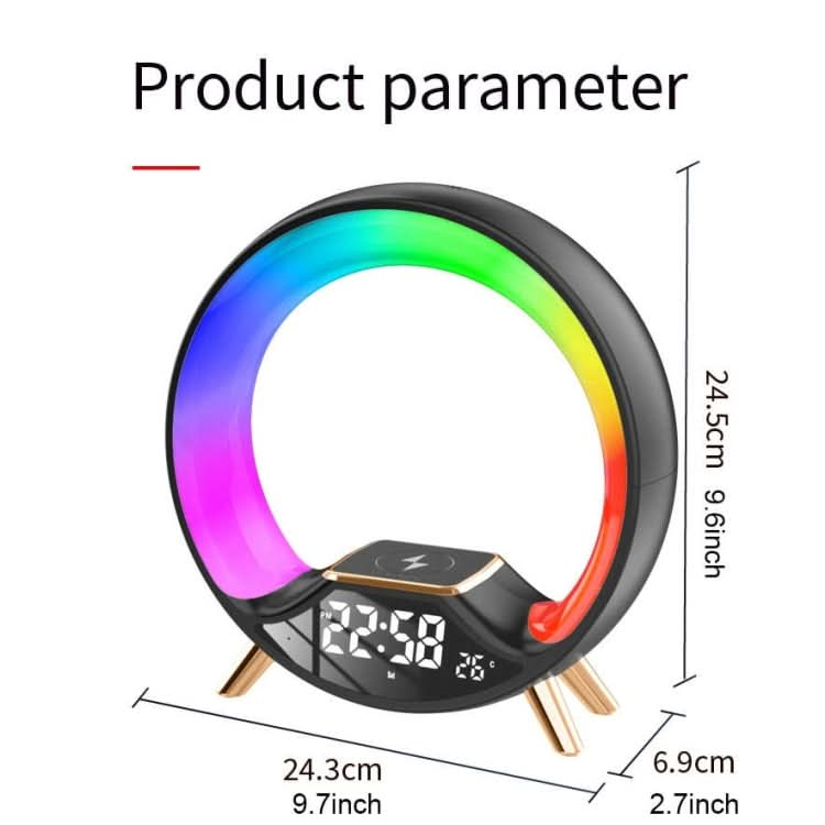 S528 Multifunctional Wireless Charging Bluetooth Speaker with RGB Light & White Noise & Simulated Sunrise