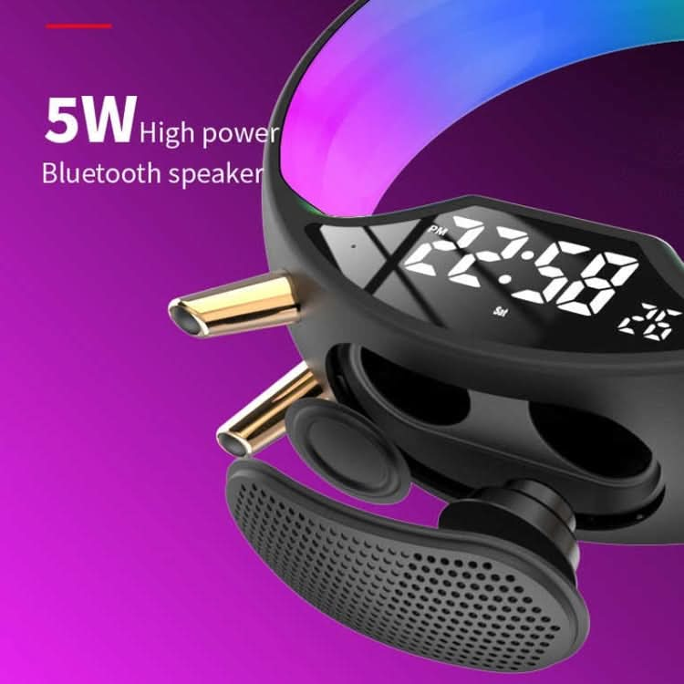 S528 Multifunctional Wireless Charging Bluetooth Speaker with RGB Light & White Noise & Simulated Sunrise