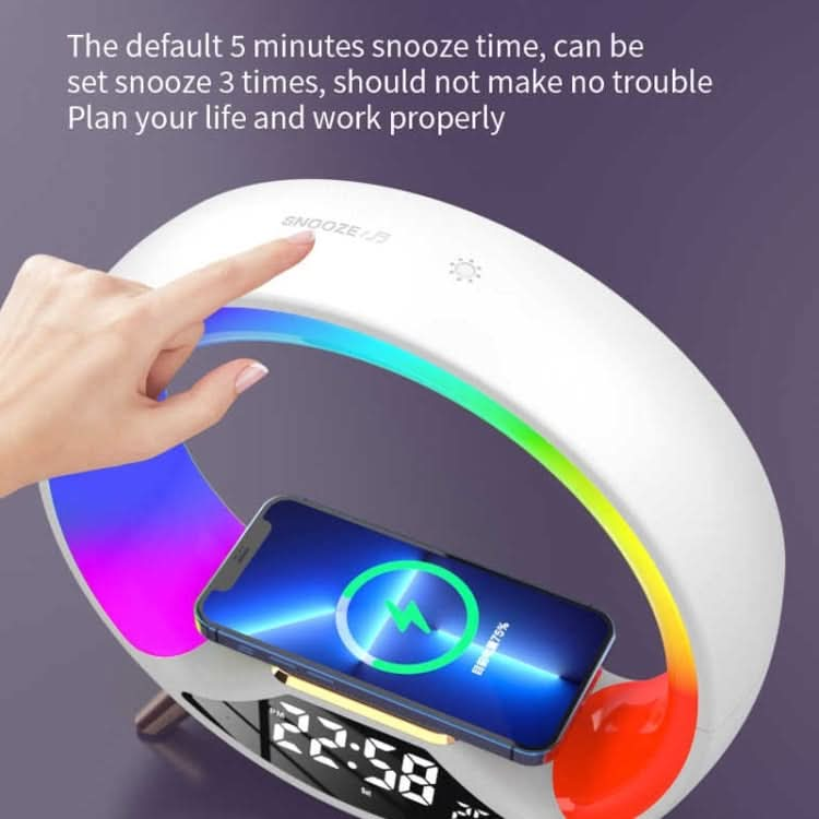 S528 Multifunctional Wireless Charging Bluetooth Speaker with RGB Light & White Noise & Simulated Sunrise