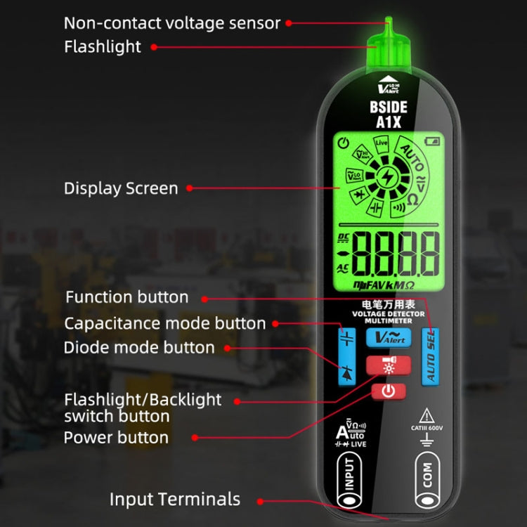 BSIDE A1X Charging Model Mini Digital Electric Pen Intelligent Automatic Merit Multimeter Reluova