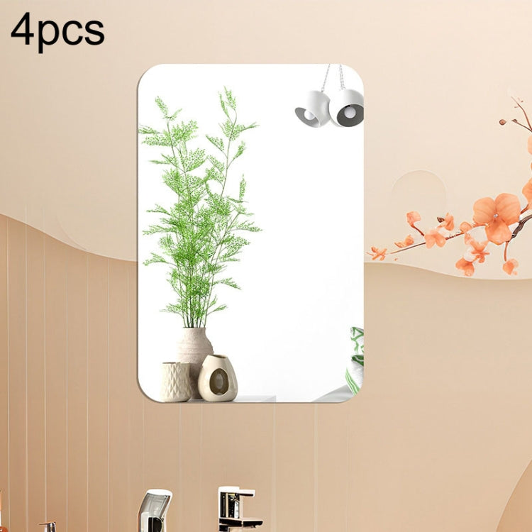 4pcs Round Corner Models Rectangle Acrylic Mirror Stereo Wall Stickers My Store