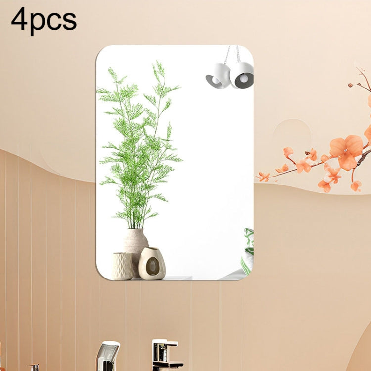 4pcs Round Corner Models Rectangle Acrylic Mirror Stereo Wall Stickers My Store