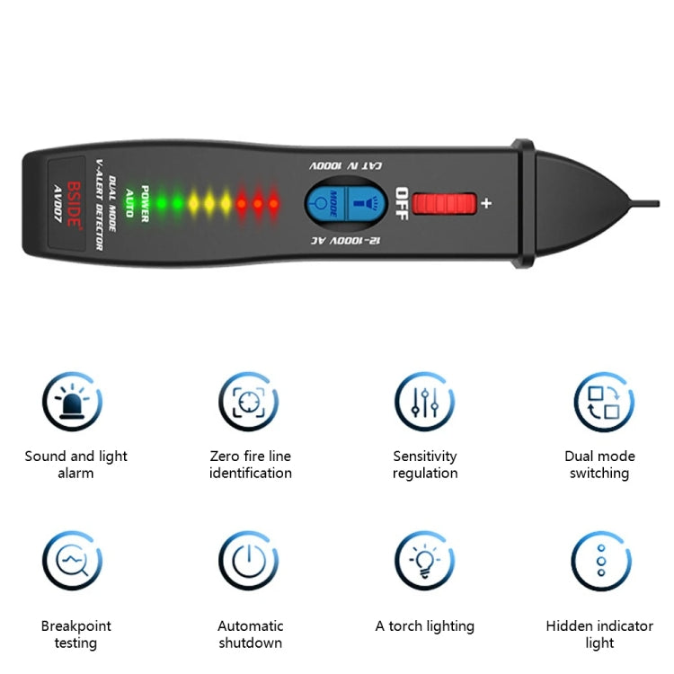 BSIDE AVD07 Smart Dual Mode Electric Pen Non-Contact Break-Point Sensing AC Voltage Tester Reluova