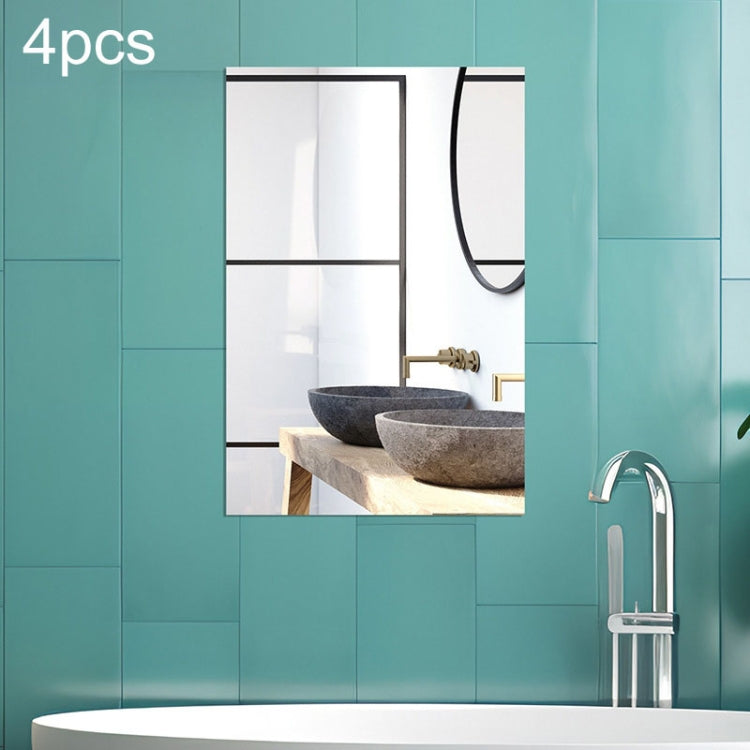 4pcs Right Angle Models Rectangle Acrylic Mirror Stereo Wall Stickers My Store